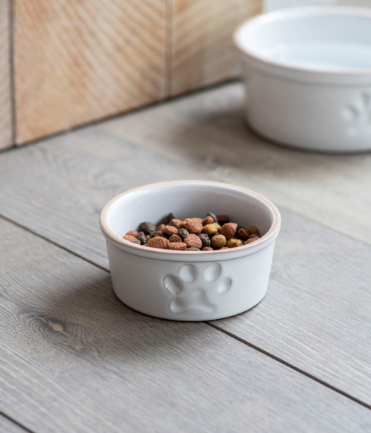 Stoneware Pet Bowl with Paw Print Small